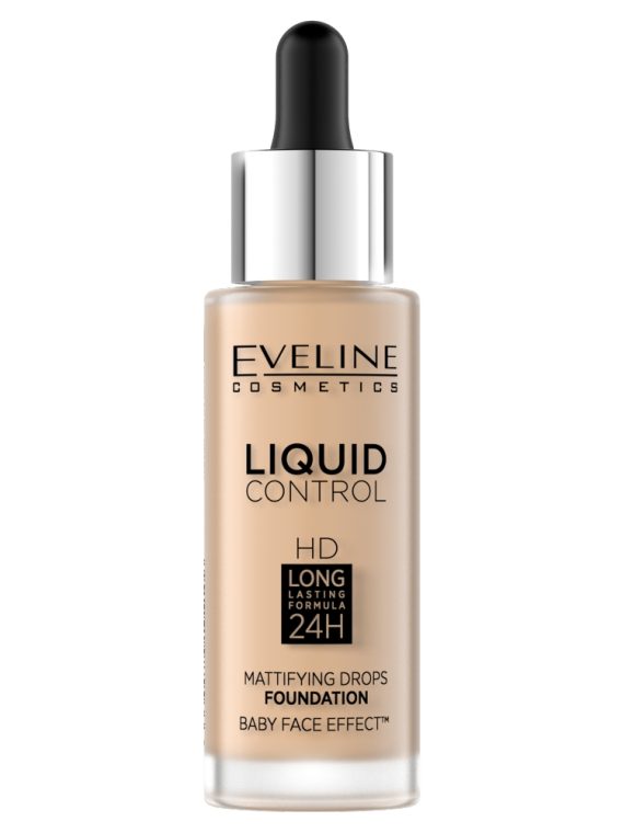 Eveline Cosmetics Liquid Control HD Long Lasting Formula 24H podkład do twarzy z dropperem 011 Natural 32ml