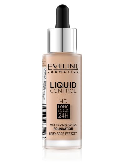 Eveline Cosmetics Liquid Control HD Long Lasting Formula 24H podkład do twarzy z dropperem 040 Warm Beige 32ml