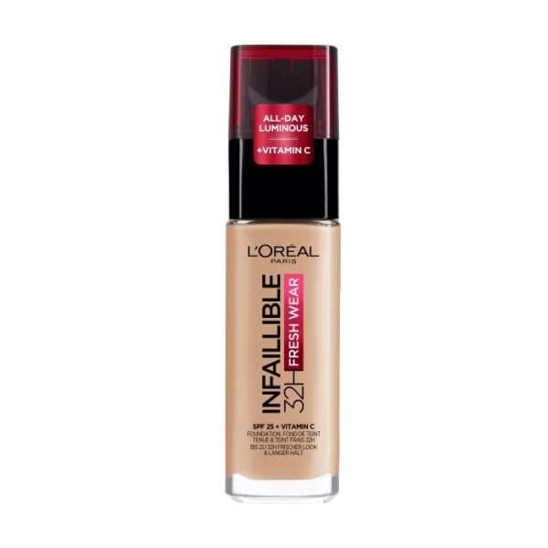 L'Oreal Paris Infaillible 32H Fresh Wear Foundation długotrwały podkład do twarzy 125 Natural Beige 30ml
