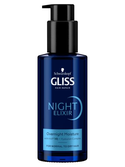 Gliss Night Elixir Moisture nawilżająca kuracja na noc bez spłukiwania do włosów normalnych i suchych 100ml