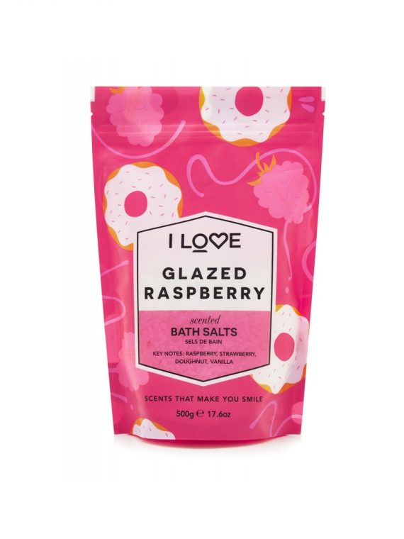 I Love Scented Bath Salts kojąco-relaksująca sól do kąpieli Glazed Raspberry 500g