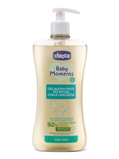 Chicco Baby Moments delikatny płyn do mycia ciała i włosów 0m+ 500ml