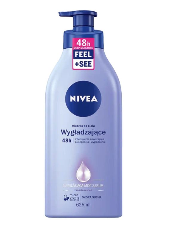 Nivea Nawilżająca Moc Serum wygładzające mleczko do ciała z pompką 625ml