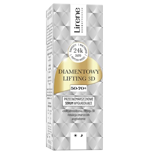 Lirene Diamentowy Lifting 3D przeciwzmarszczkowe serum wygładzające 50-70+ 30ml