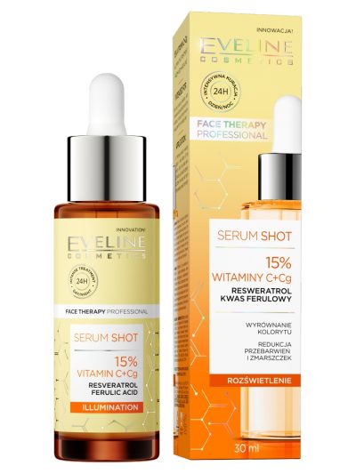 Eveline Cosmetics Serum Shot kuracja rozświetlająca 15% witaminy C+Cg 30ml