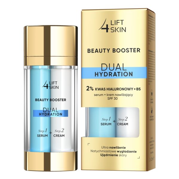 Lift4Skin Beauty Booster Dual Hydration 2% Kwas Hialuronowy B5 serum + krem nawilżający SPF30+ 2x15ml