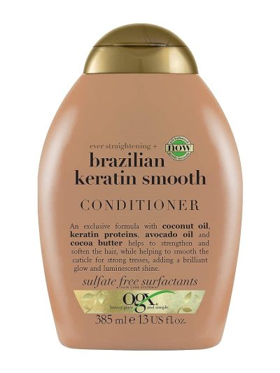 OGX Ever Straightening + Brazilian Keratin Smooth Conditioner odżywka wygładzająca z brazylijską keratyną 385ml