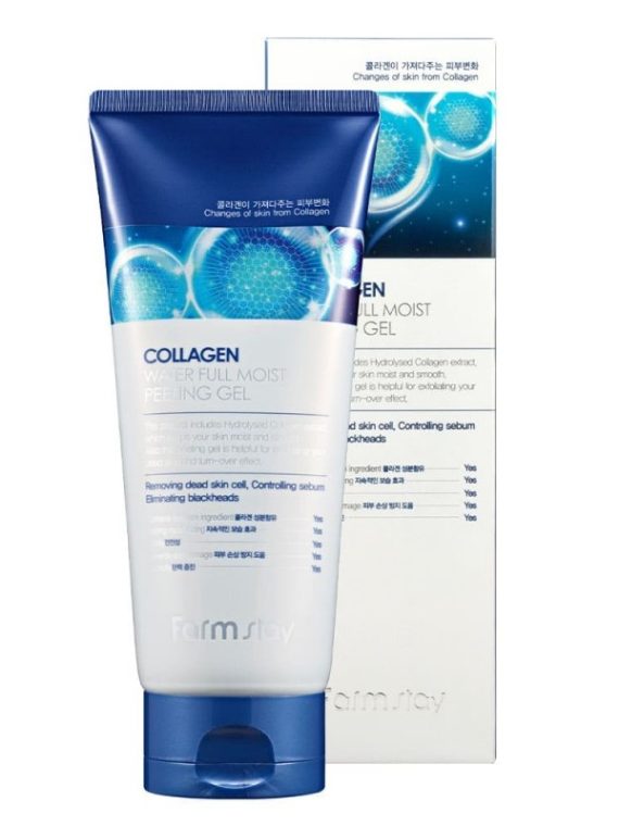 FarmStay Collagen Water Full Moist Peeling Gel kolagenowy żel peelingujący 180ml