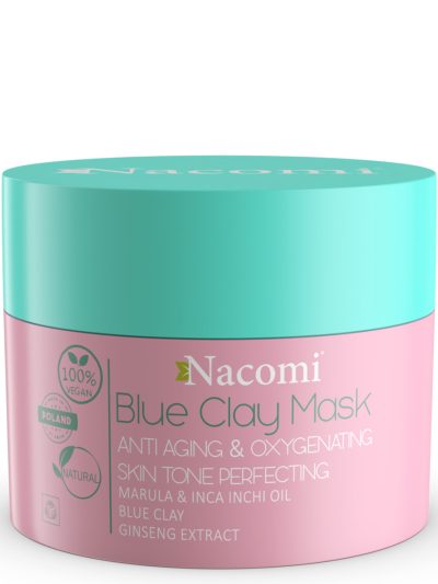Nacomi Vegan Blue Clay Mask Anti Aging Oxygenating maska niebieska przeciwzmarszczkowo dotleniająca 50ml