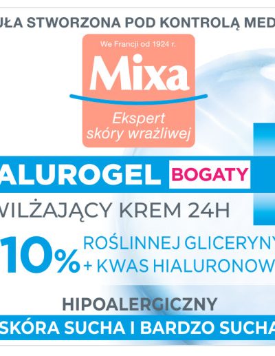 MIXA Hyalurogel bogaty krem intensywnie nawilżający 50ml