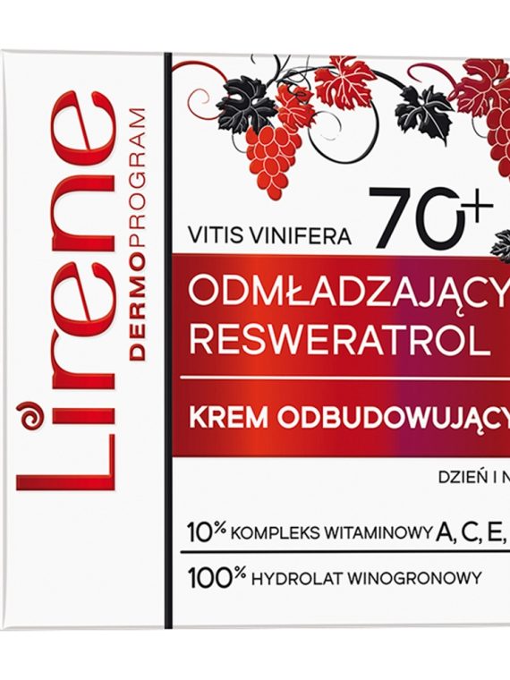 Lirene Odmładzający Resweratrol 70+ krem odbudowujący na dzień i noc 50ml