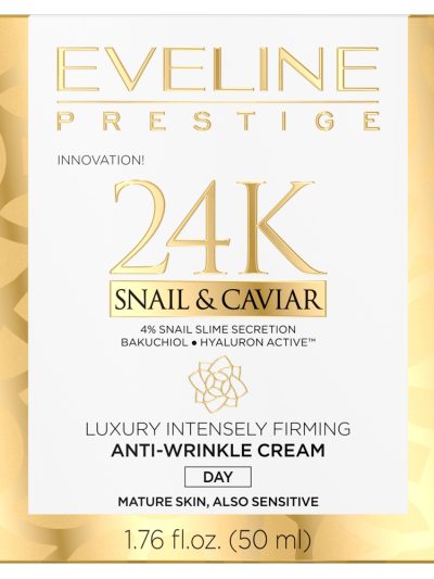 Eveline Cosmetics Prestige 24k Snail&Caviar luksusowy intensywnie ujędrniający krem ​​przeciwzmarszczkowy na dzień 50ml