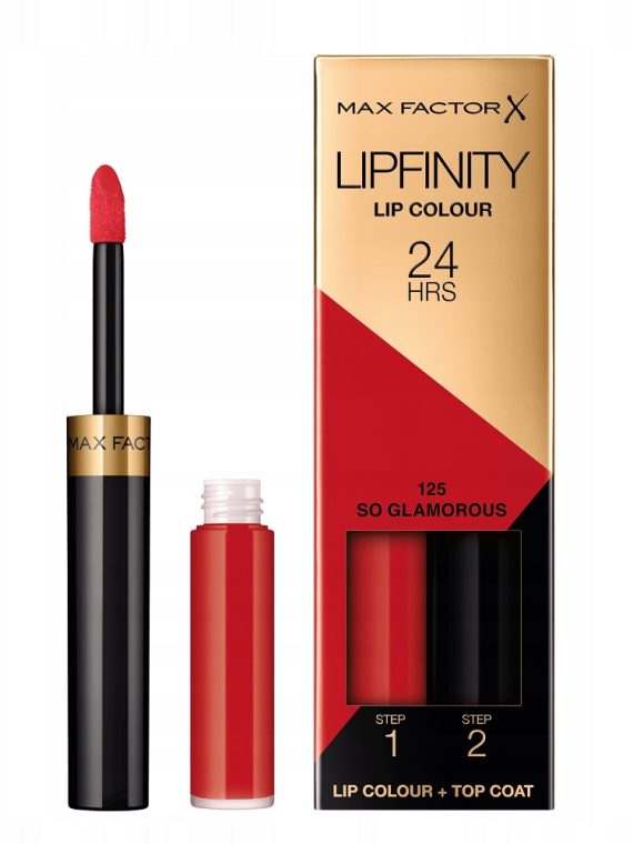 Max Factor Lipfinity Lip Colour dwufazowa pomadka w płynie o długotrwałym efekcie 125 So Glamorous