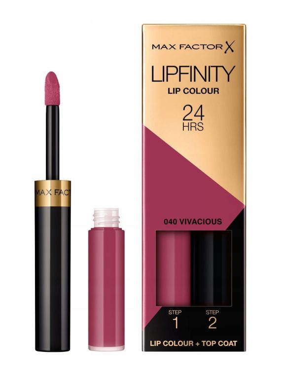 Max Factor Lipfinity Lip Colour dwufazowa pomadka w płynie o długotrwałym efekcie 040 Vivacious