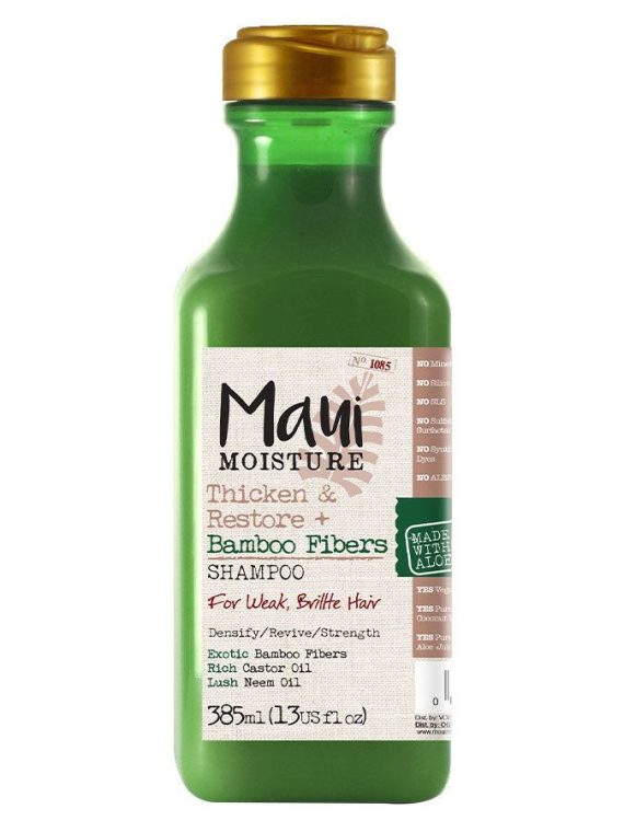 Maui Moisture Thicken & Restore + Bamboo Fibers Shampoo szampon do włosów osłabionych i łamliwych z bambusem 385ml