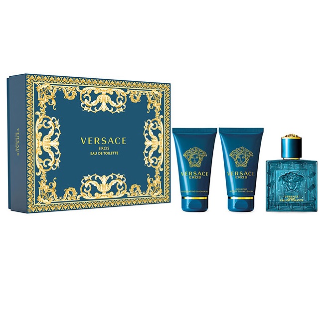 Versace Eros zestaw woda toaletowa 50ml + balsam po goleniu 50ml + żel pod prysznic 50ml