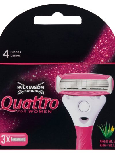 Wilkinson Quattro For Women zapasowe ostrza do maszynki do golenia dla kobiet 3szt