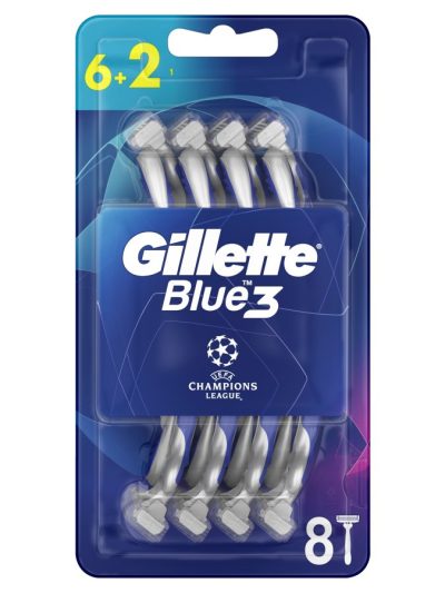 Gillette Blue 3 UEFA Champions League jednorazowe maszynki do golenia dla mężczyzn 8szt