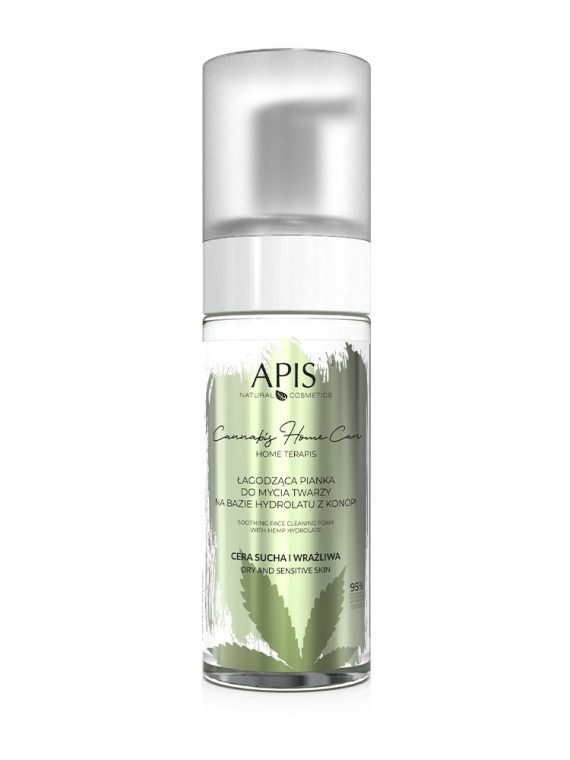 APIS Cannabis Home Care łagodząca pianka do mycia twarzy na bazie hydrolatu z konopi 150ml