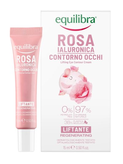 Equilibra Rosa Lifting Eye Contour Cream różany liftingujący krem pod oczy z kwasem hialuronowym 15ml