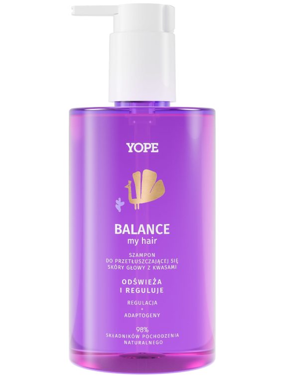 Yope Balance My Hair szampon do przetłuszczającej się skóry głowy z kwasami 300ml