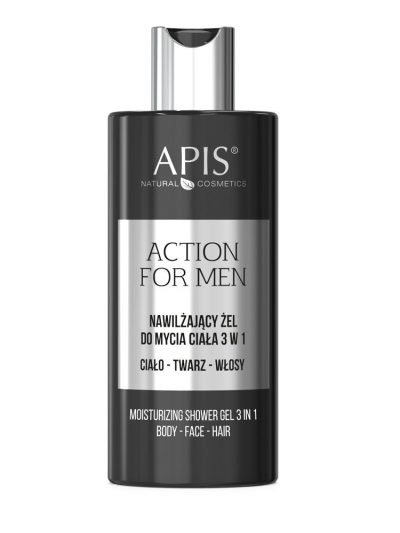 APIS Action For Men nawilżający żel do mycia ciała 3w1 300ml