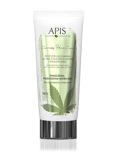 APIS Cannabis Home Care regenerująca maska do rąk z olejem z konopi i masłem shea 200ml