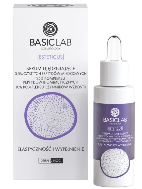 BasicLab Esteticus serum ujędrniające 0.5% czystych peptydów miedziowych Elastyczność i Wypełnienie 30ml