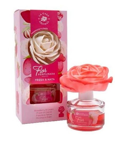 La Casa de los Aromas Flor Perfumada dyfuzor zapachowy w formie kwiata Truskawki i Śmietana 65ml
