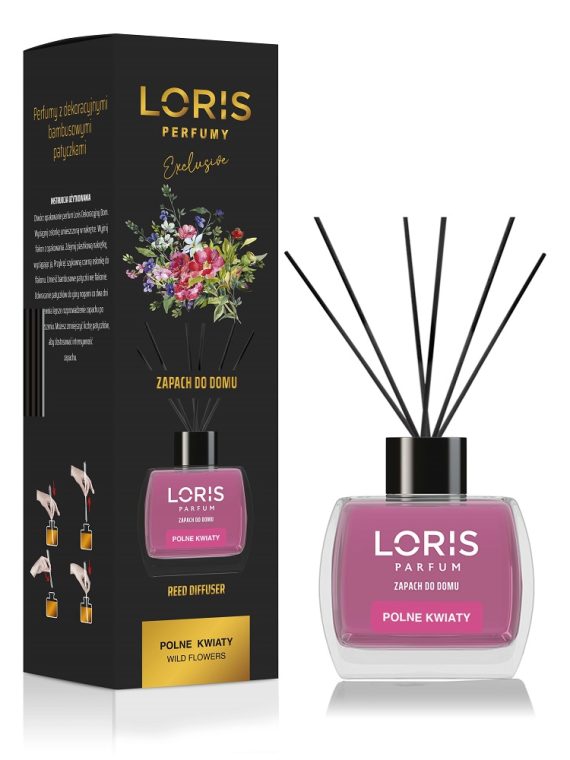 LORIS Reed Diffuser dyfuzor zapachowy z patyczkami Polne Kwiaty 120ml