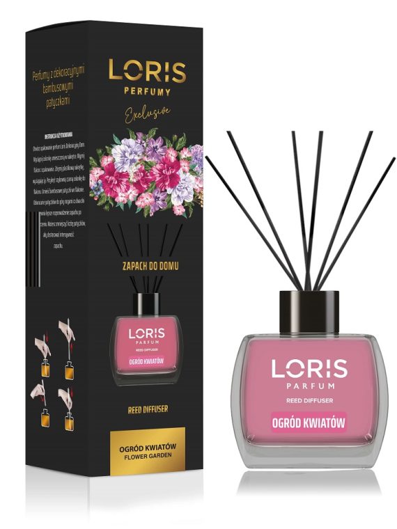 LORIS Reed Diffuser dyfuzor zapachowy z patyczkami Ogród Kwiatów 120ml