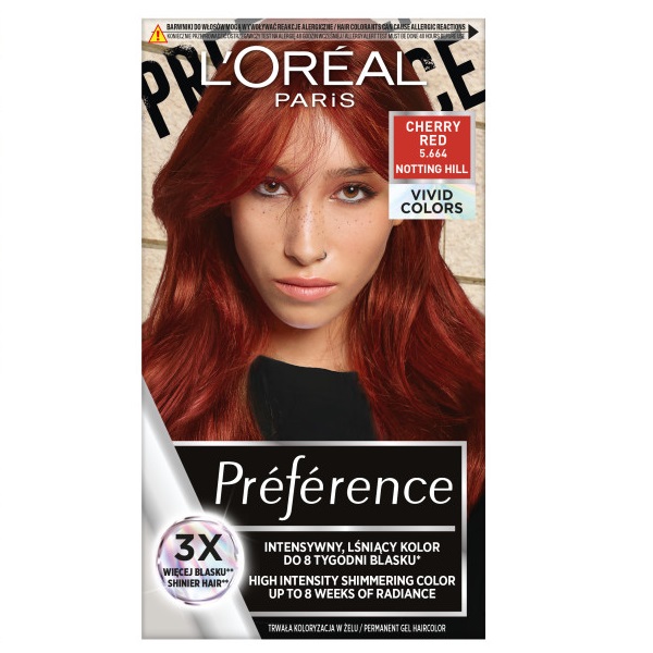 L'Oreal Paris Preference Vivid Colors trwała farba do włosów 5.664 Cherry Red