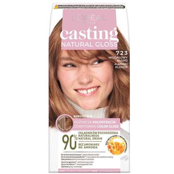 L'Oreal Paris Casting Natural Gloss farba do włosów 723 Migdałowy Blond