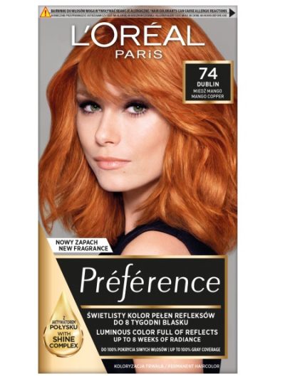 L'Oreal Paris Preference farba do włosów 74 Mango Intensywna miedź