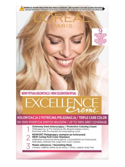 L'Oreal Paris Excellence Creme farba do włosów 9 Bardzo Jasny Blond