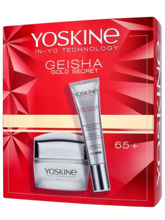 Yoskine Geisha Gold Secret zestaw krem na dzień i noc 65+ 50ml + krem pod oczy 15ml