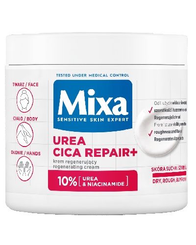 MIXA Urea Cica Repair+ regenerujący krem do twarzy dłoni i ciała 400ml