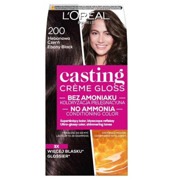 L'Oreal Paris Casting Creme Gloss farba do włosów 200 Hebanowa Czerń