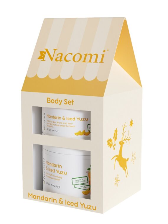 Nacomi Mandarin & Iced Yuzu zestaw peeling do ciała 100ml + mus do ciała 180ml