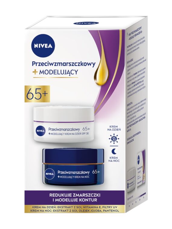 Nivea 2 Pack Przeciwzmarszczkowy + Modelujący krem na dzień i krem na noc 65+ 2x50ml