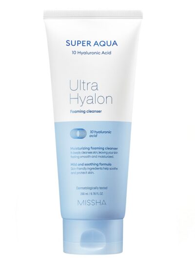Missha Super Aqua Ultra Hyalron Foaming Cleanser nawilżająca pianka oczyszczająca z kwasem hialuronowym 200ml