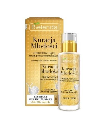 Bielenda Kuracja Młodości odbudowujące serum przeciwzmarszczkowe z ekstraktem ze śluzu ślimaka dzień/noc 30ml