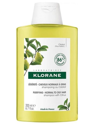 Klorane Purifying Shampoo oczyszczający szampon do włosów z ekstraktem z cytrusów 200ml