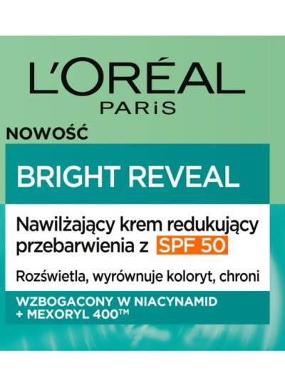 L'Oreal Paris Bright Reveal nawilżający krem redukujący przebarwienia z SPF50 50ml
