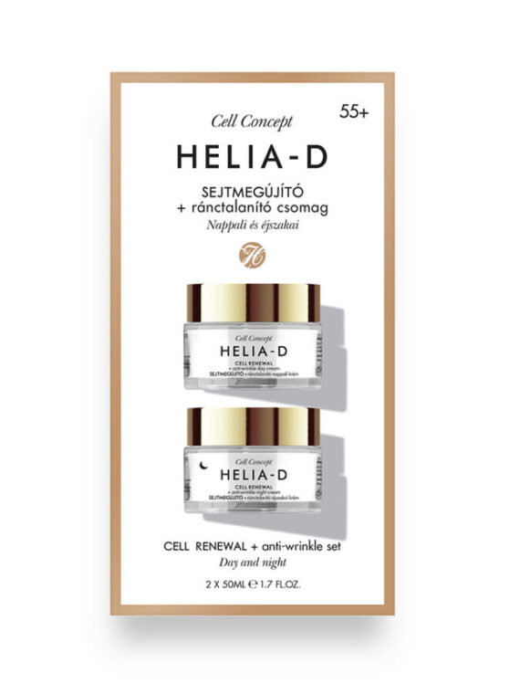 Helia-D Cell Concept Cell Renewal + Anti-Wrinkle 55+ zestaw przeciwzmarszczkowy krem na dzień + przeciwzmarszczkowy krem na noc 2×50ml