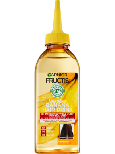 Garnier Fructis Hair Drink Banana błyskawiczna odżywka lamellarna w płynie do włosów suchych 200ml