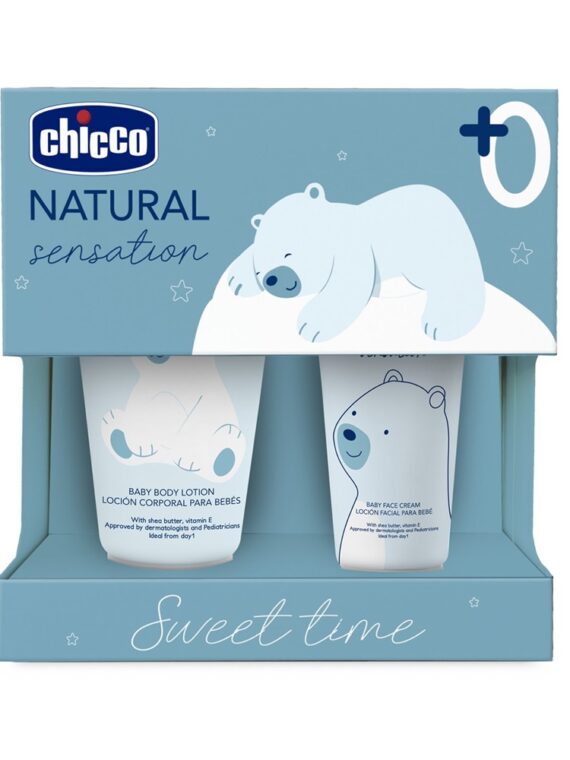 Chicco Natural Sensation Sweet Time zestaw balsam do ciała 150ml + krem do twarzy 50ml