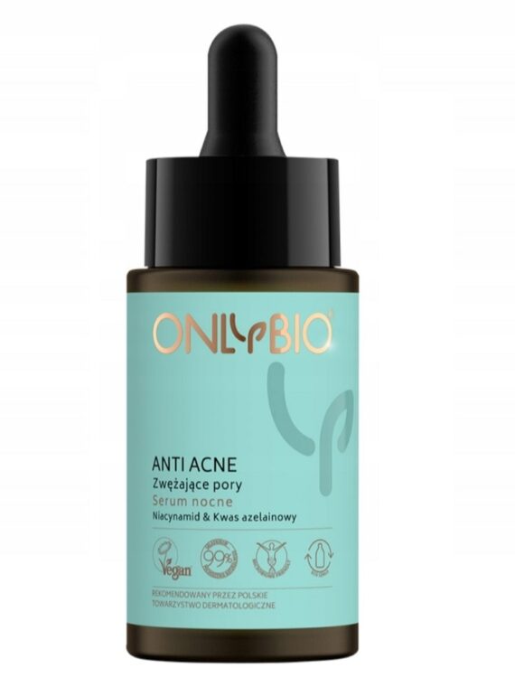 OnlyBio Anti Acne serum zwężające pory serum nocne Niacynamid & Kwas Azelainowy 30ml