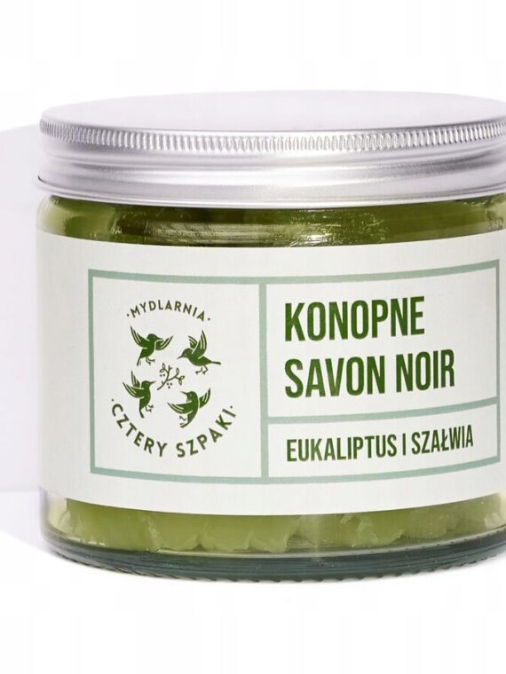 Mydlarnia Cztery Szpaki Konopne mydło Savon Noir Eukaliptus i Szałwia 250g