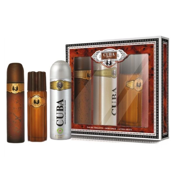 Cuba Original Cuba Gold zestaw woda toaletowa 100ml + dezodorant 200ml + woda po goleniu 100ml